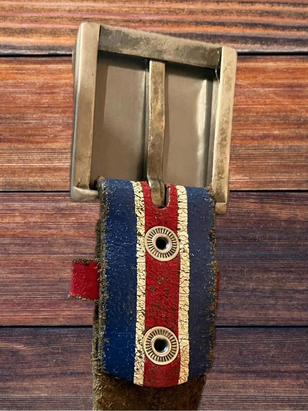 Distressed Union Jack Leather Belt 36”